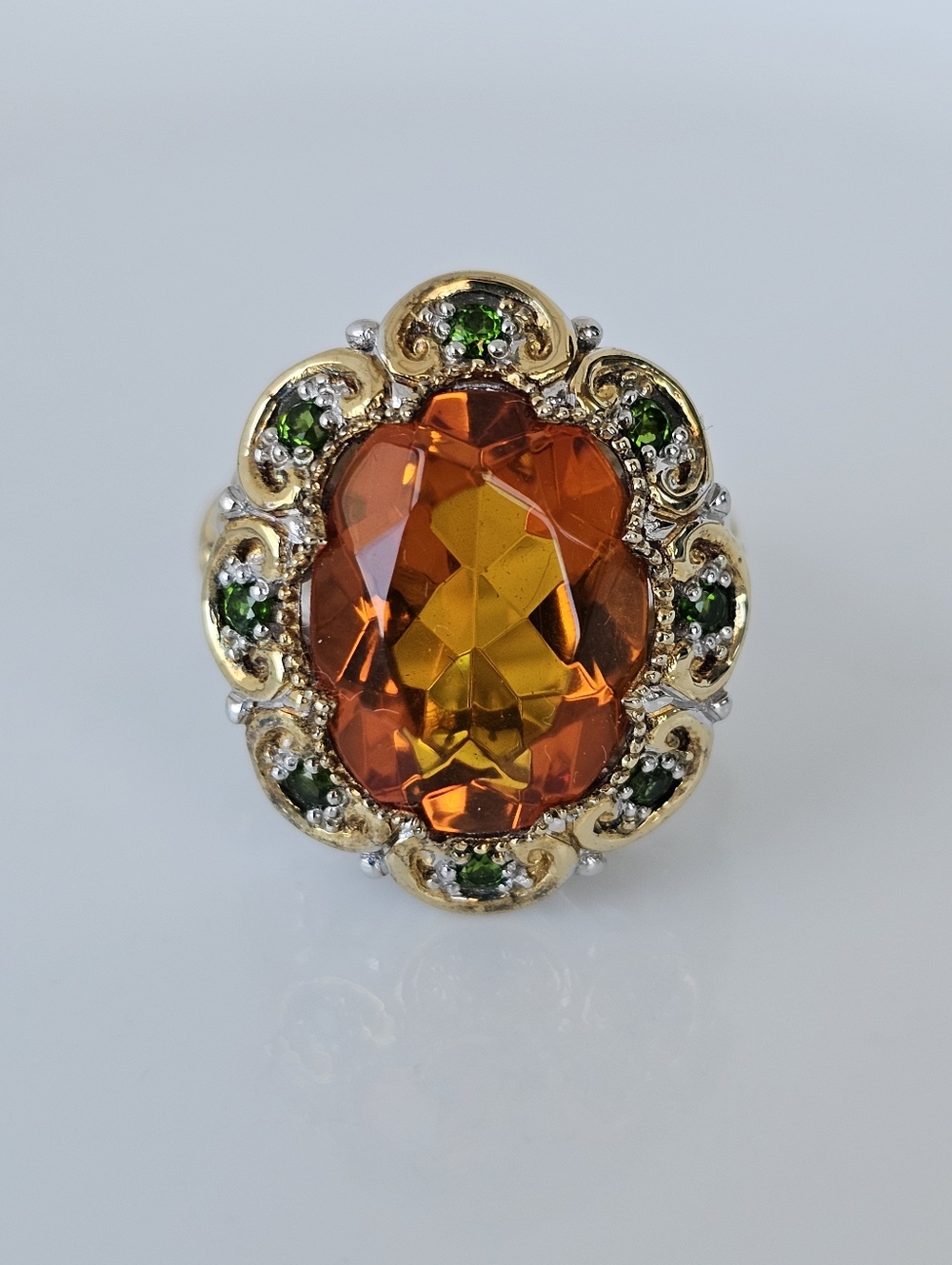 Retired Rare Gems En Vogue Rio Grande Citrine & Tsavorite Garnet Ring Size 7.5 - Picture 4 of 12